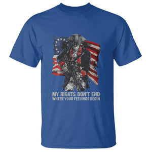 Gun Right 2A T Shirt My Rights Don't End Where Your Feelings Begin Retro Betsy Ross Flag TS02 Royal Blue Print Your Wear