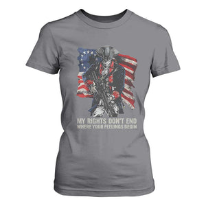 Gun Right 2A T Shirt For Women My Rights Don't End Where Your Feelings Begin Retro Betsy Ross Flag TS02 Charcoal Print Your Wear