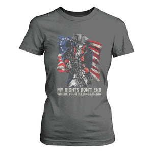 Gun Right 2A T Shirt For Women My Rights Don't End Where Your Feelings Begin Retro Betsy Ross Flag TS02 Dark Heather Print Your Wear