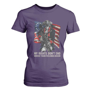 Gun Right 2A T Shirt For Women My Rights Don't End Where Your Feelings Begin Retro Betsy Ross Flag TS02 Purple Print Your Wear