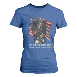 Gun Right 2A T Shirt For Women My Rights Don't End Where Your Feelings Begin Retro Betsy Ross Flag TS02 Royal Blue Print Your Wear