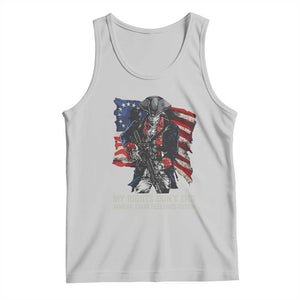 Gun Right 2A Tank Top My Rights Don't End Where Your Feelings Begin Retro Betsy Ross Flag TS02 Ash Print Your Wear