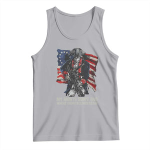 Gun Right 2A Tank Top My Rights Don't End Where Your Feelings Begin Retro Betsy Ross Flag TS02 Athletic Heather Print Your Wear