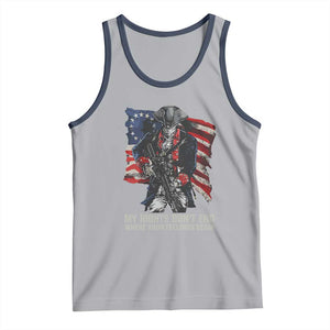 Gun Right 2A Tank Top My Rights Don't End Where Your Feelings Begin Retro Betsy Ross Flag TS02 Athletic Heather Navy Print Your Wear