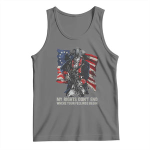 Gun Right 2A Tank Top My Rights Don't End Where Your Feelings Begin Retro Betsy Ross Flag TS02 Black Heather Print Your Wear