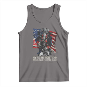 Gun Right 2A Tank Top My Rights Don't End Where Your Feelings Begin Retro Betsy Ross Flag TS02 Deep Heather Print Your Wear