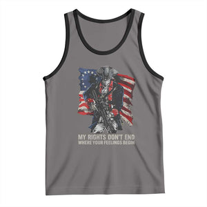 Gun Right 2A Tank Top My Rights Don't End Where Your Feelings Begin Retro Betsy Ross Flag TS02 Deep Heather Black Print Your Wear