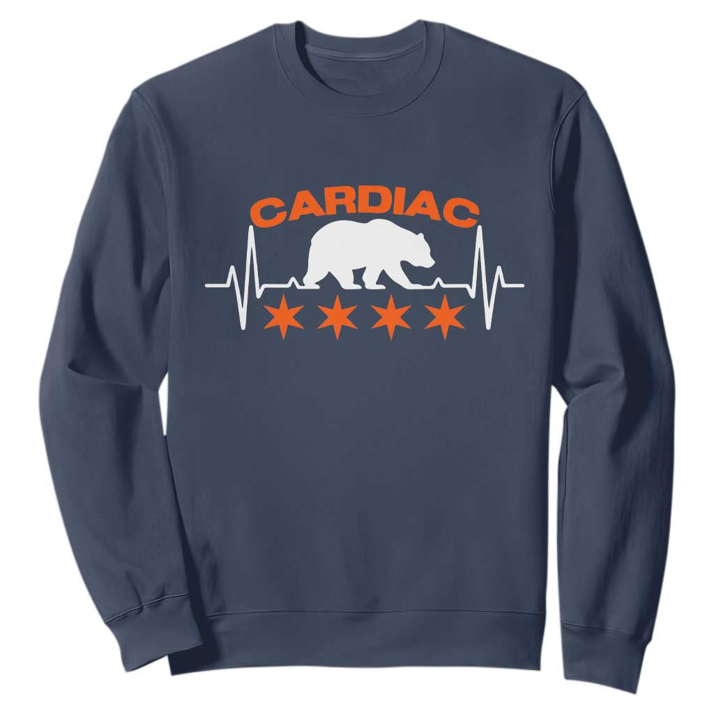 Cardiac Bear Heart Rate Sweatshirt Funny Heart-Stopping Game Day Sport Fans TS02 Navy Print Your Wear