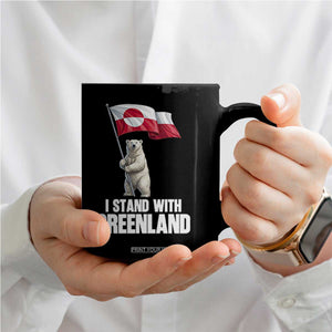 I Stand With Greenland Coffee Mug Cute Polar Bear Holding Flag Political Support TS02 Print Your Wear