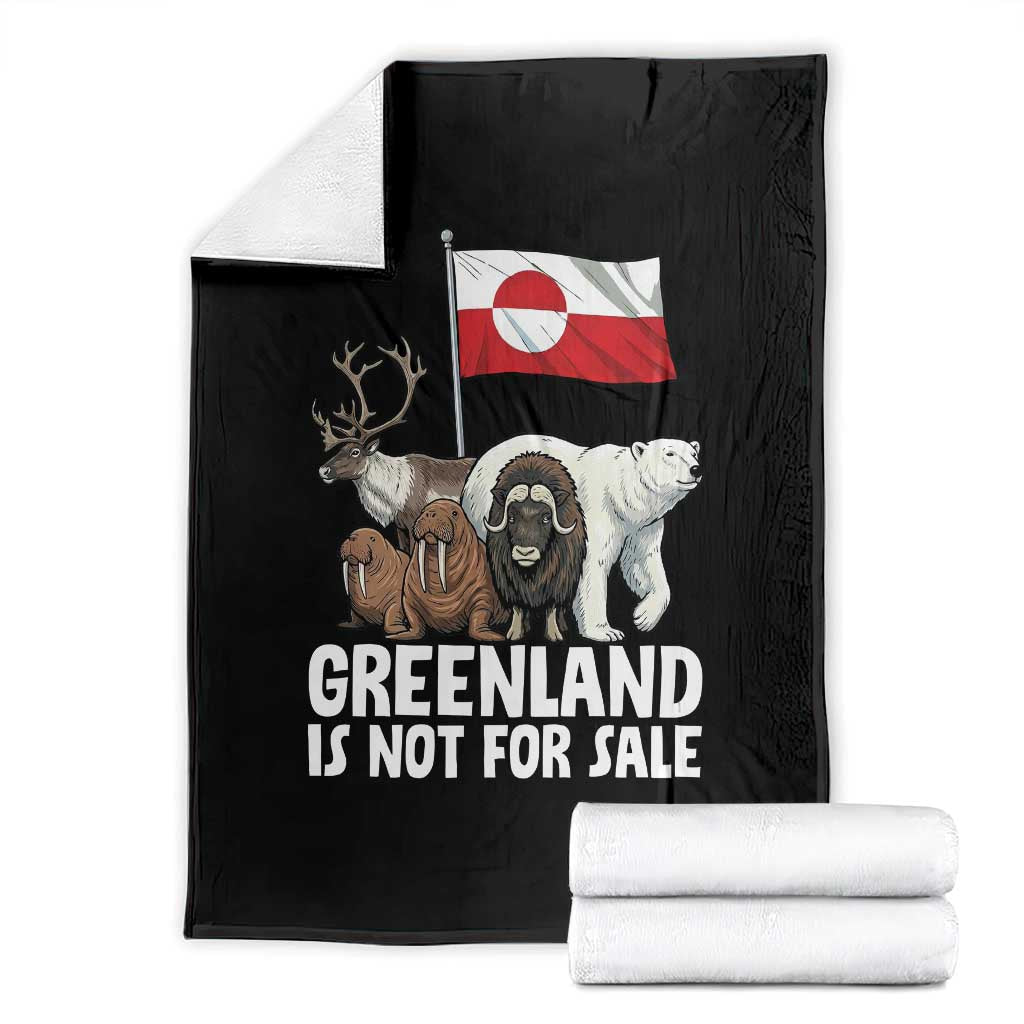 Greenland Is Not For Sale Throw Blanket Arctic Animal Resist Protest Greenland Flag TS02 Black Print Your Wear