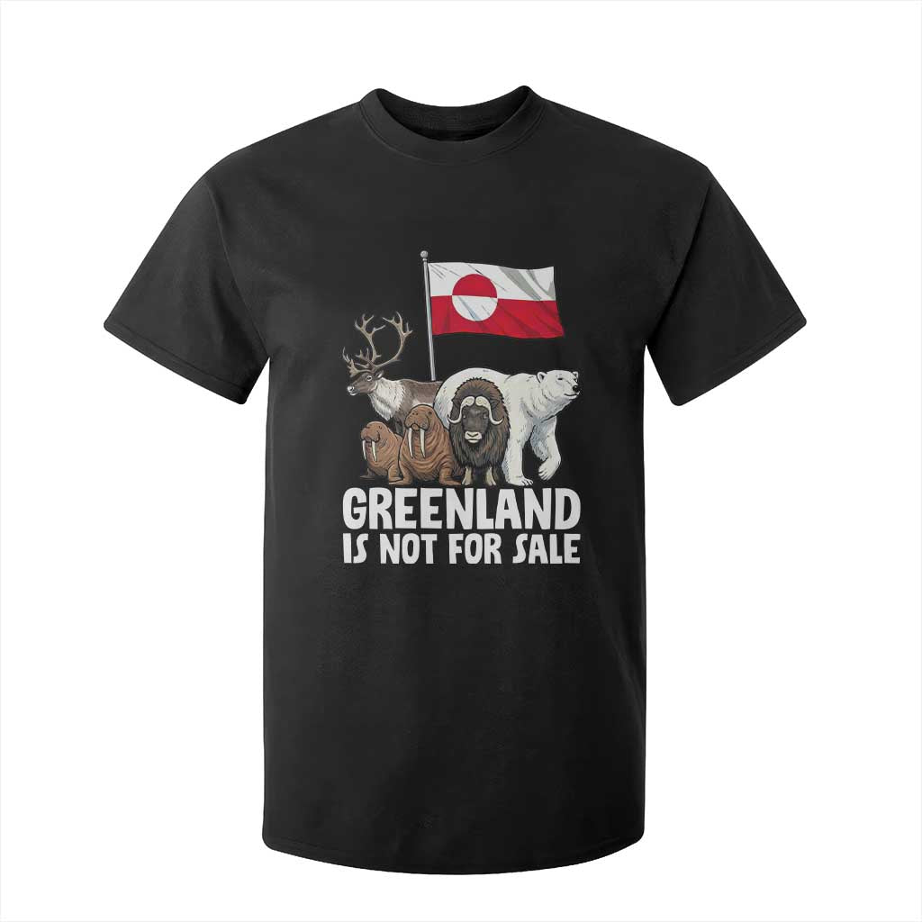 Greenland Is Not For Sale T Shirt For Kid Arctic Animal Resist Protest Greenland Flag TS02 Black Print Your Wear