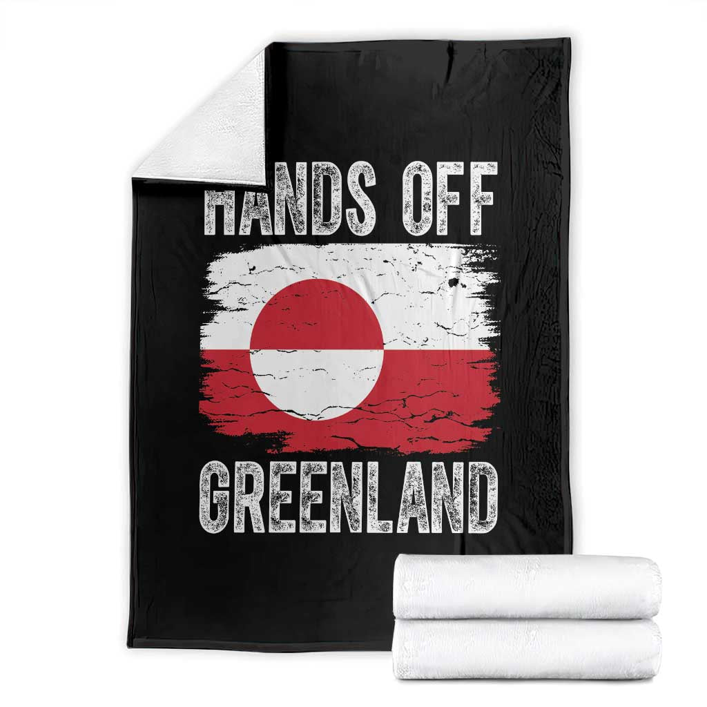 Hands Off Greenland Throw Blanket Distressed Flag Resist Political Protest TS02 Black Print Your Wear