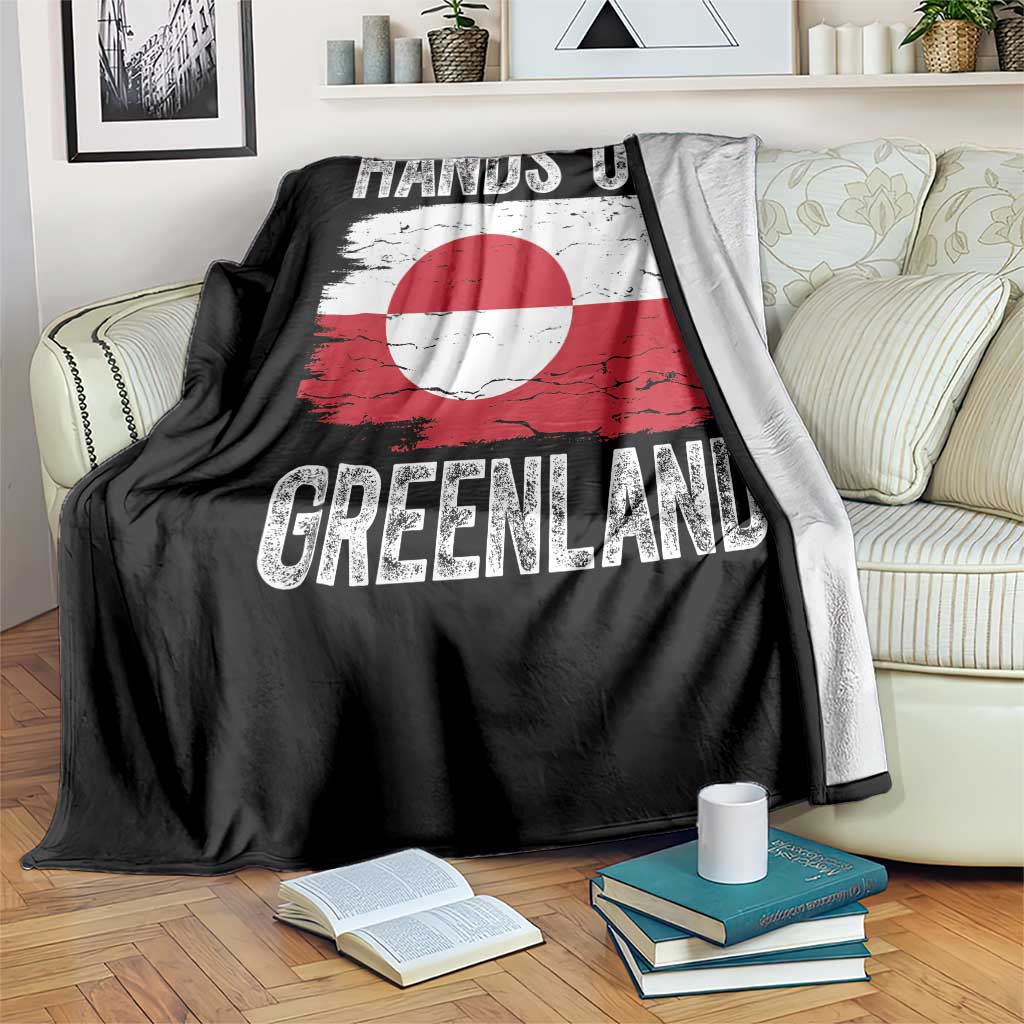 Hands Off Greenland Throw Blanket Distressed Flag Resist Political Protest TS02 Print Your Wear