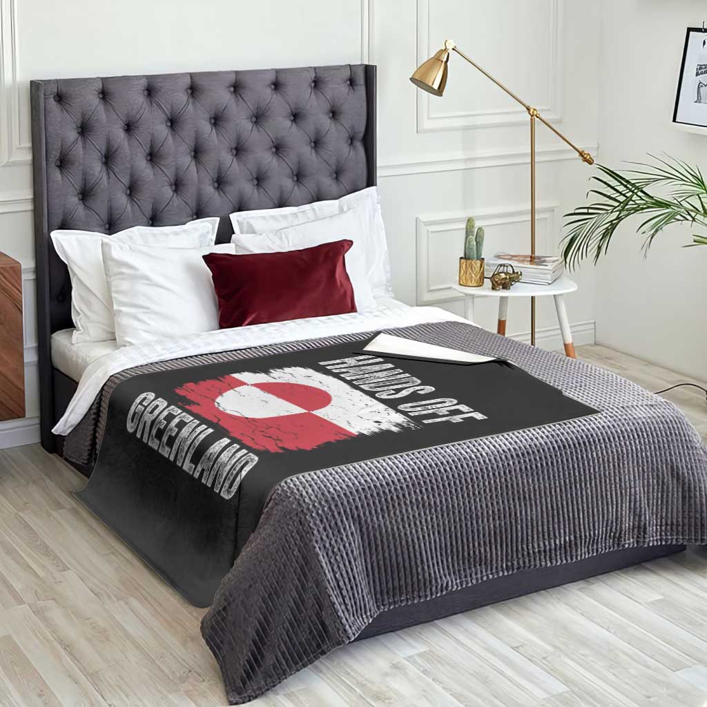 Hands Off Greenland Throw Blanket Distressed Flag Resist Political Protest TS02 Print Your Wear