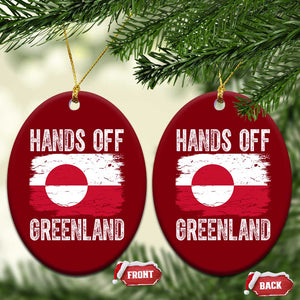 Hands Off Greenland Ceramic Ornament Distressed Flag Resist Political Protest TS02 Print Your Wear