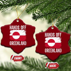 Hands Off Greenland Ceramic Ornament Distressed Flag Resist Political Protest TS02 Print Your Wear