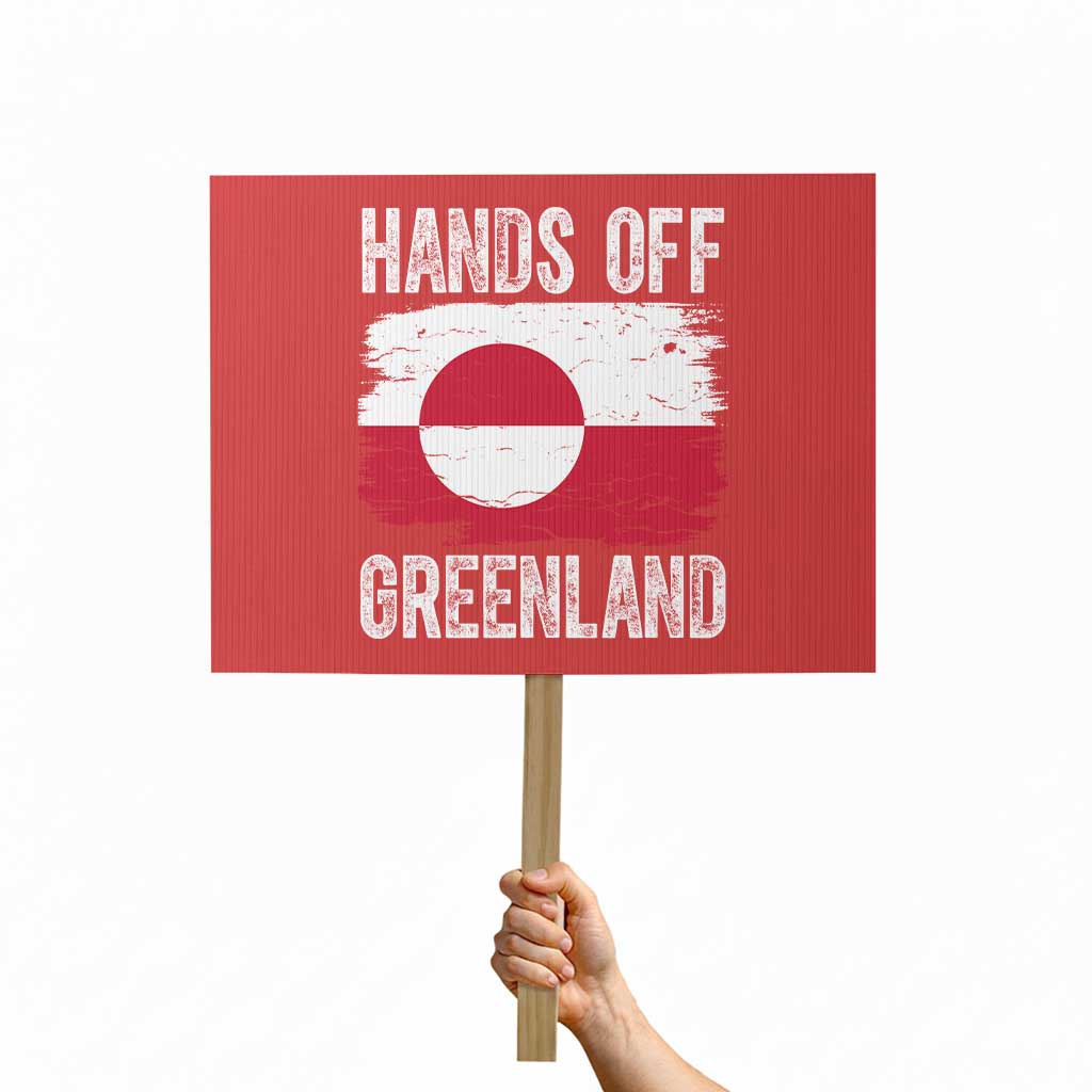 Hands Off Greenland Protest Sign Distressed Flag Resist Political Protest TS02 Horizontal 18