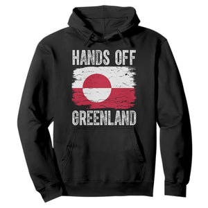 Hands Off Greenland Hoodie Distressed Flag Resist Political Protest TS02 Black Print Your Wear