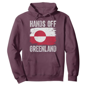Hands Off Greenland Hoodie Distressed Flag Resist Political Protest TS02 Maroon Print Your Wear