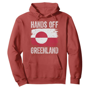 Hands Off Greenland Hoodie Distressed Flag Resist Political Protest TS02 Red Print Your Wear