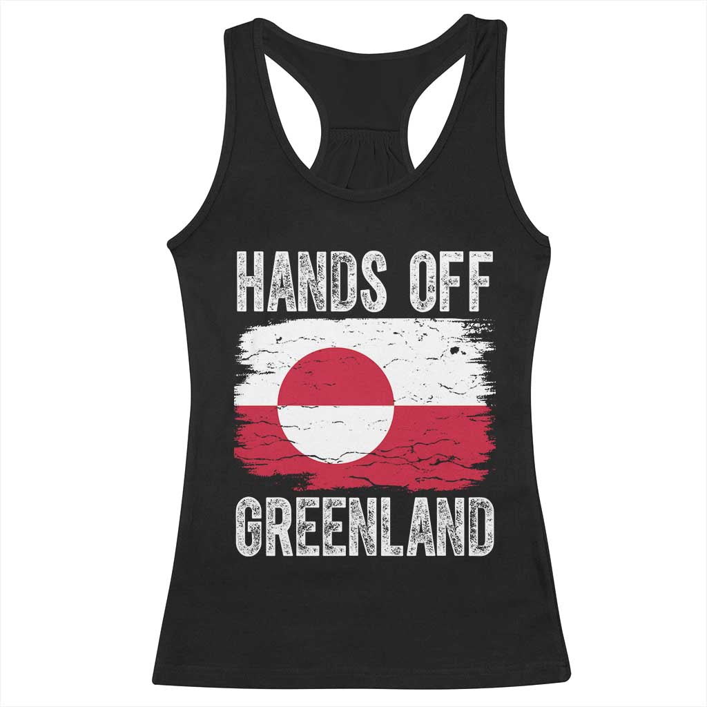 Hands Off Greenland Racerback Tank Top Distressed Flag Resist Political Protest TS02 Black Print Your Wear