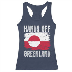 Hands Off Greenland Racerback Tank Top Distressed Flag Resist Political Protest TS02 Navy Print Your Wear