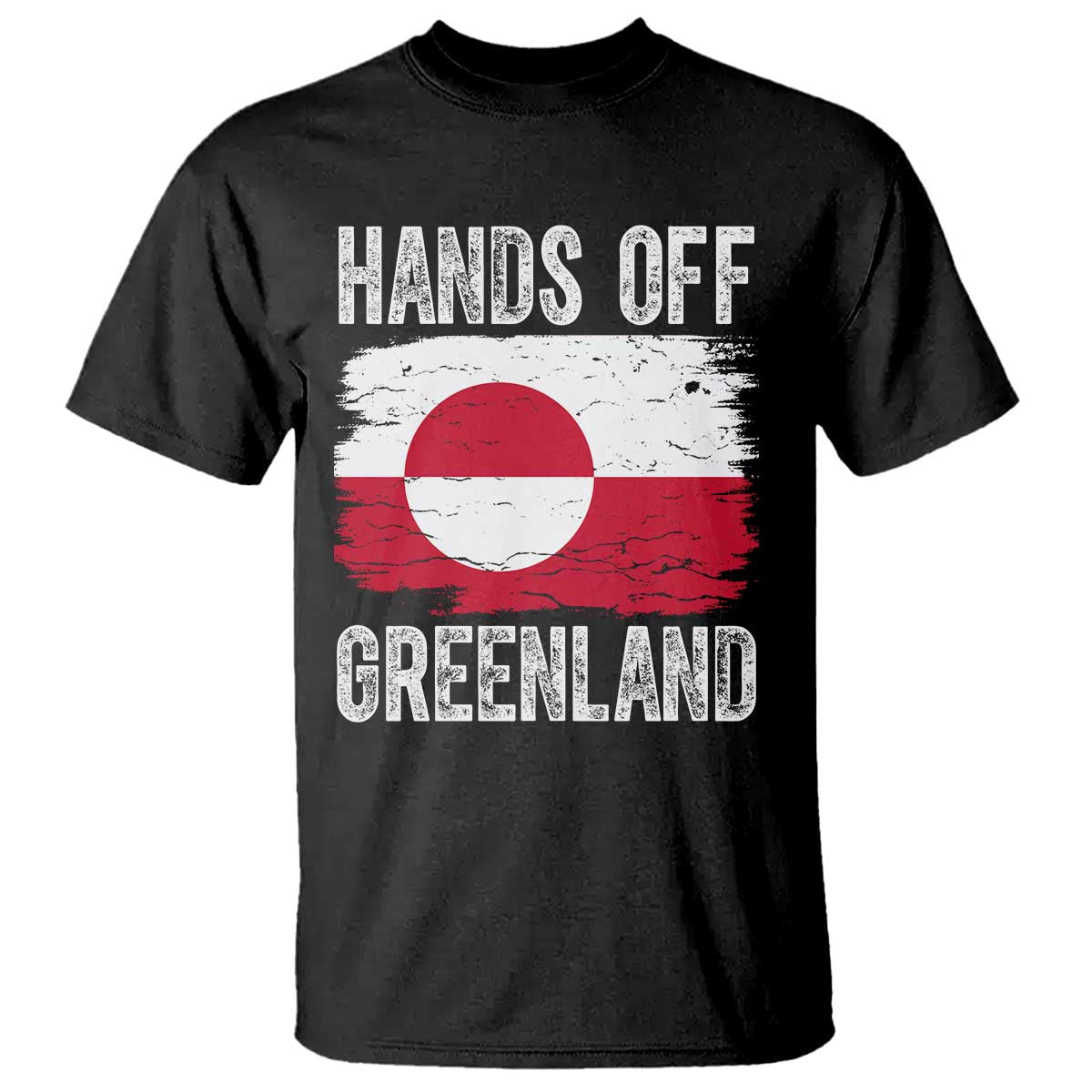 Hands Off Greenland T Shirt Distressed Flag Resist Political Protest TS02 Black Print Your Wear