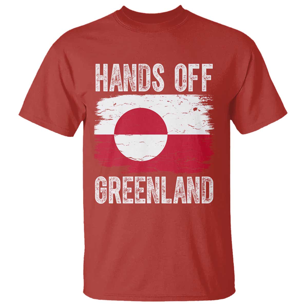 Hands Off Greenland T Shirt Distressed Flag Resist Political Protest TS02 Red Print Your Wear