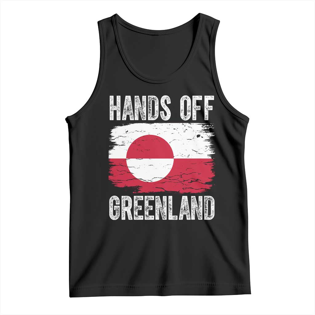 Hands Off Greenland Tank Top Distressed Flag Resist Political Protest TS02 Black Print Your Wear