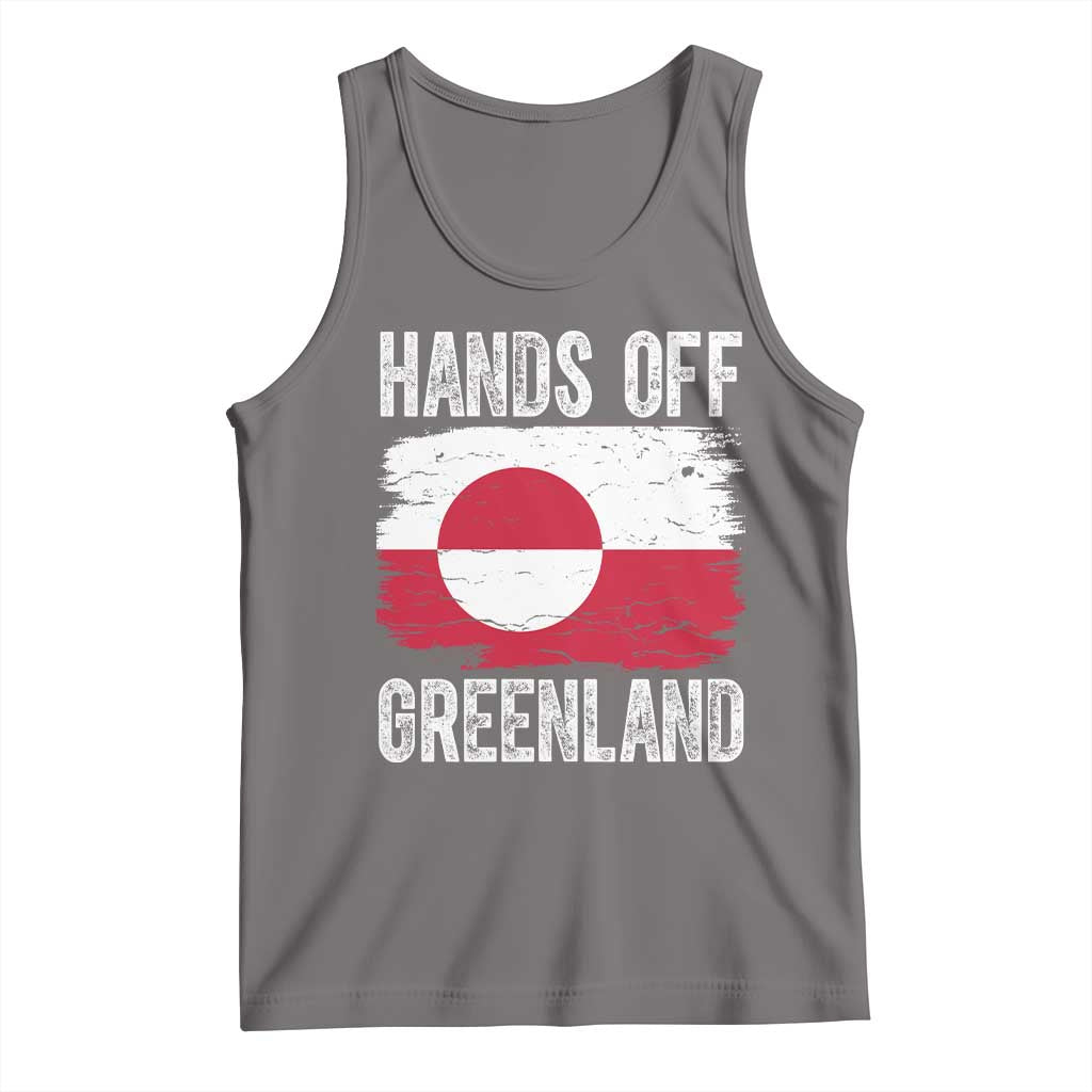 Hands Off Greenland Tank Top Distressed Flag Resist Political Protest TS02 Deep Heather Print Your Wear
