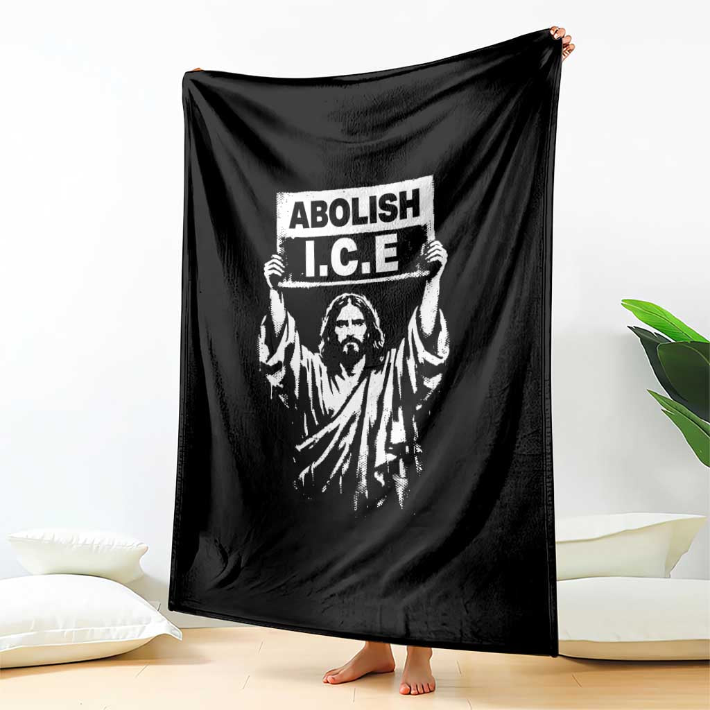 Jesus Abolish Ice Protest Throw Blanket Religious Faith Justice and Freedom Resistance TS02 Print Your Wear