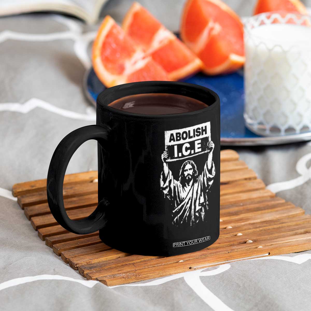 Jesus Abolish Ice Protest Coffee Mug Religious Faith Justice and Freedom Resistance TS02 Print Your Wear