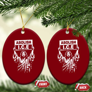 Jesus Abolish Ice Protest Ceramic Ornament Religious Faith Justice and Freedom Resistance TS02 Print Your Wear