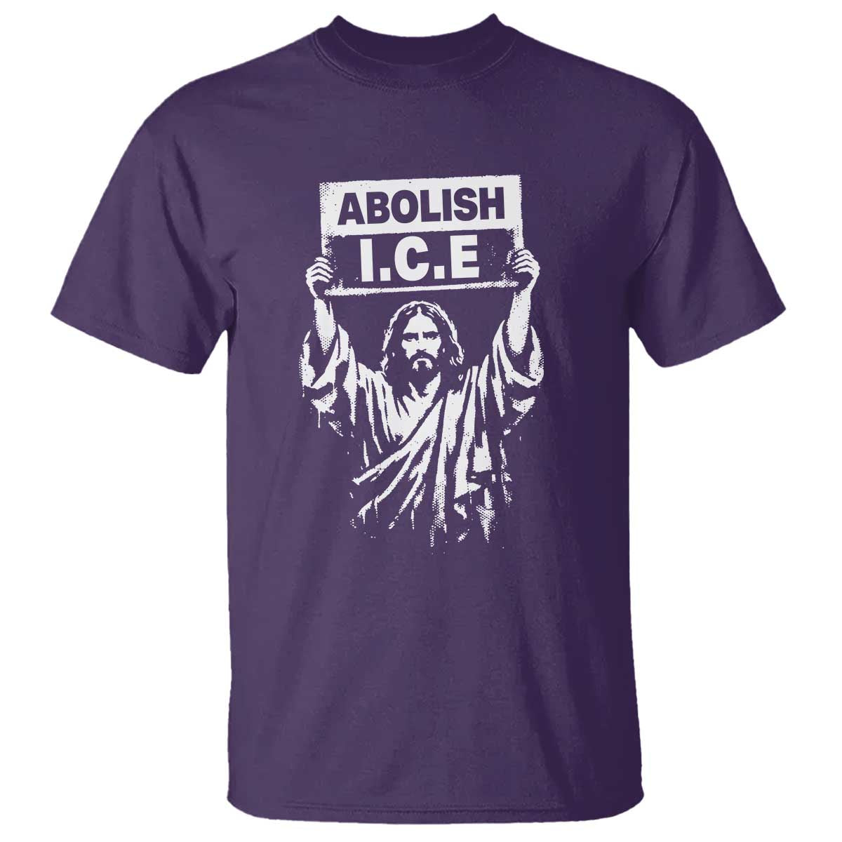 Jesus Abolish Ice Protest T Shirt Religious Faith Justice and Freedom Resistance TS02 Purple Print Your Wear