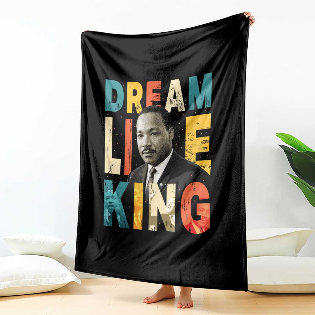 Dream Like King Inspirational MLK Graphic Throw Blanket Civil Rights Legacy Tribute TS02 Print Your Wear