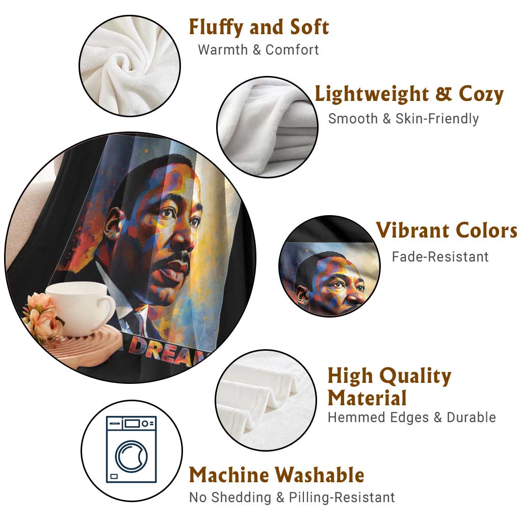 I Have A Dream Inspirational MLK Quotes Throw Blanket Equality and Justice Martin Luther King Tribute TS02 Print Your Wear