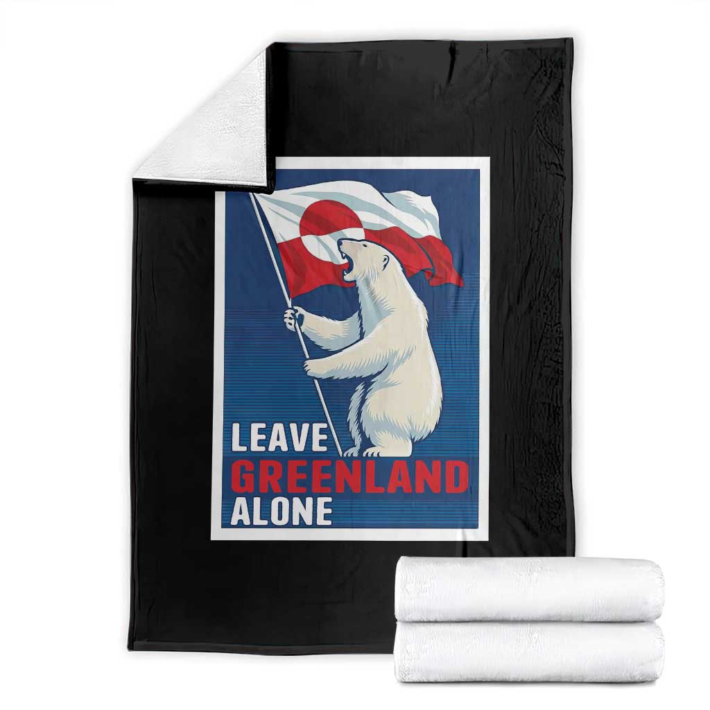 Leave Greenland Alone Polar Bear Resist Throw Blanket Vintage Patriotic Propaganda Sovereignty Protest TS02 Black Print Your Wear
