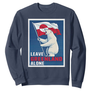 Leave Greenland Alone Polar Bear Resist Sweatshirt Vintage Patriotic Propaganda Sovereignty Protest TS02 Navy Print Your Wear