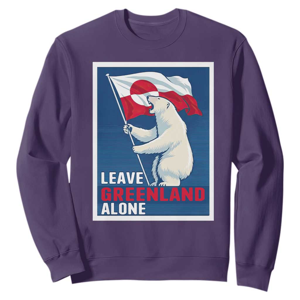 Leave Greenland Alone Polar Bear Resist Sweatshirt Vintage Patriotic Propaganda Sovereignty Protest TS02 Purple Print Your Wear