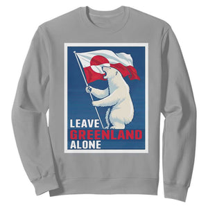 Leave Greenland Alone Polar Bear Resist Sweatshirt Vintage Patriotic Propaganda Sovereignty Protest TS02 Sport Gray Print Your Wear