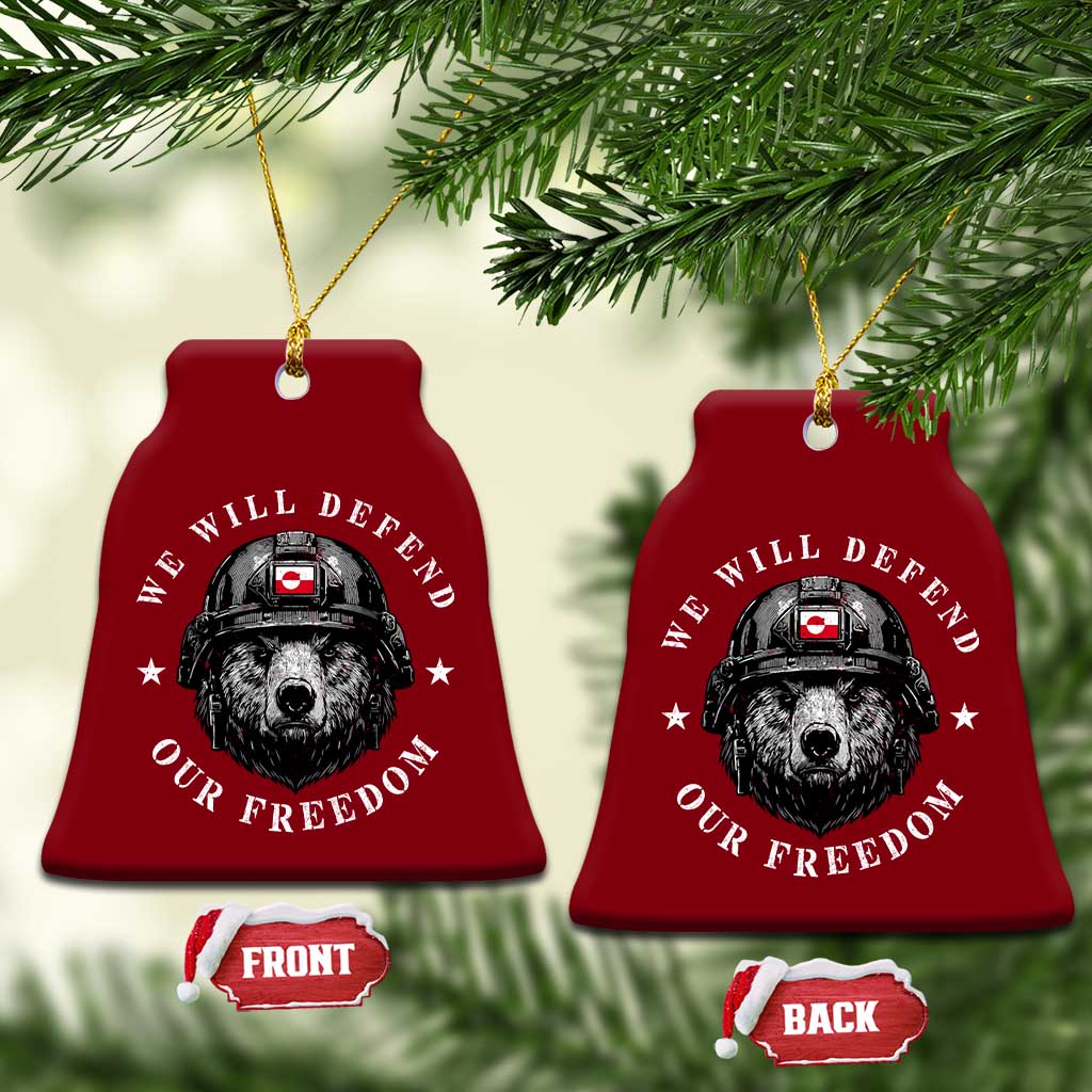 Greenland Bear We Will Defend Our Freedom Ceramic Ornament Polar Bear Soldier National Pride TS02 Print Your Wear
