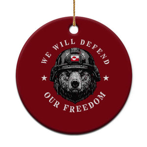 Greenland Bear We Will Defend Our Freedom Ceramic Ornament Polar Bear Soldier National Pride TS02 1pc Red Print Your Wear
