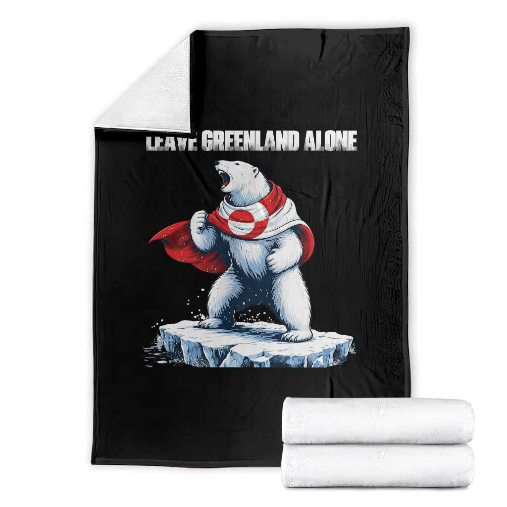 Heroic Polar Bear Leave Greenland Alone Throw Blanket Patriotic Island Sovereignty Protest TS02 Black Print Your Wear