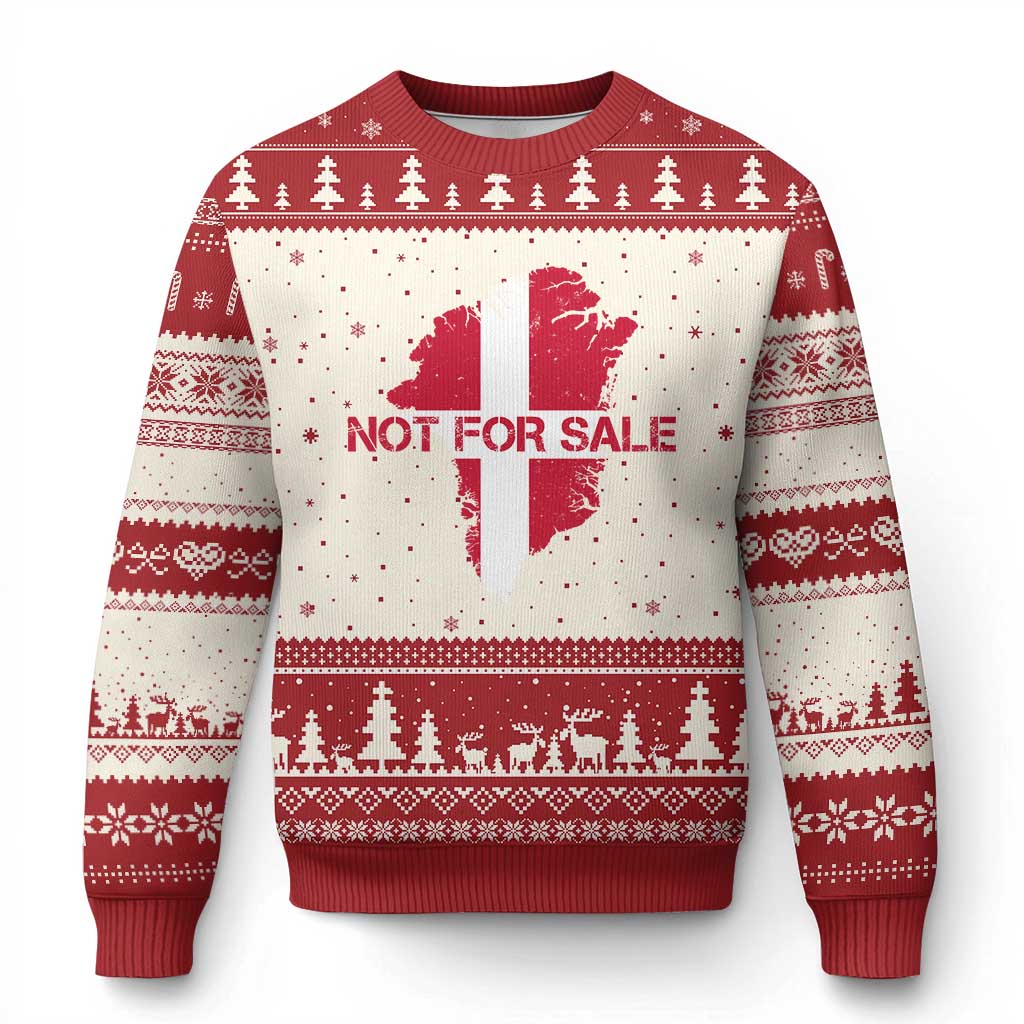Denmark Stand With Greenland Not For Sale Ugly Christmas Sweater Danish Flag Unity Support Protest TS02 Beige Red Print Your Wear