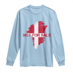 Denmark Stand With Greenland Not For Sale Long Sleeve Shirt Danish Flag Unity Support Protest TS02 Light Blue Print Your Wear