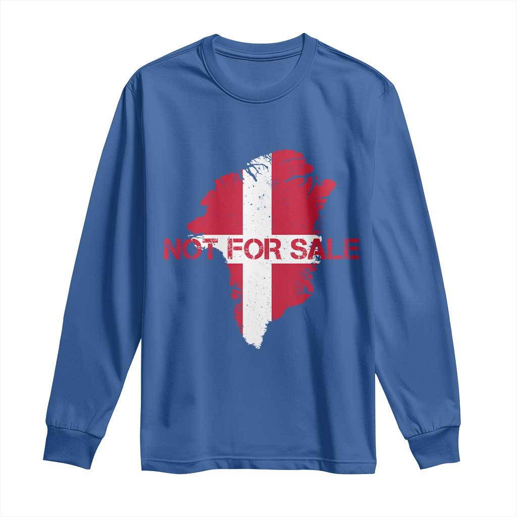 Denmark Stand With Greenland Not For Sale Long Sleeve Shirt Danish Flag Unity Support Protest TS02 Royal Blue Print Your Wear