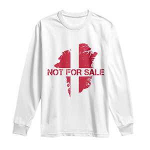 Denmark Stand With Greenland Not For Sale Long Sleeve Shirt Danish Flag Unity Support Protest TS02 White Print Your Wear