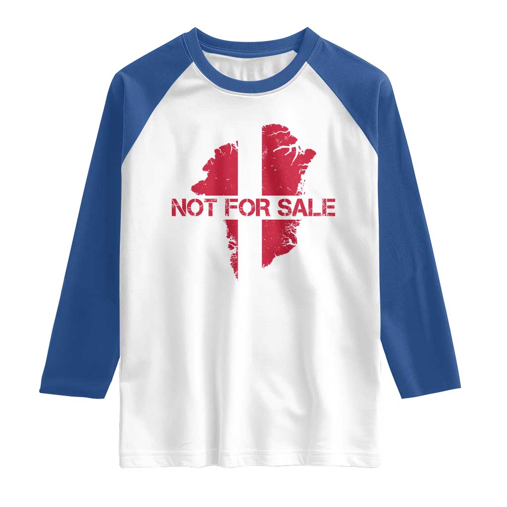 Denmark Stand With Greenland Not For Sale Raglan Shirt Danish Flag Unity Support Protest TS02 White Royal Print Your Wear