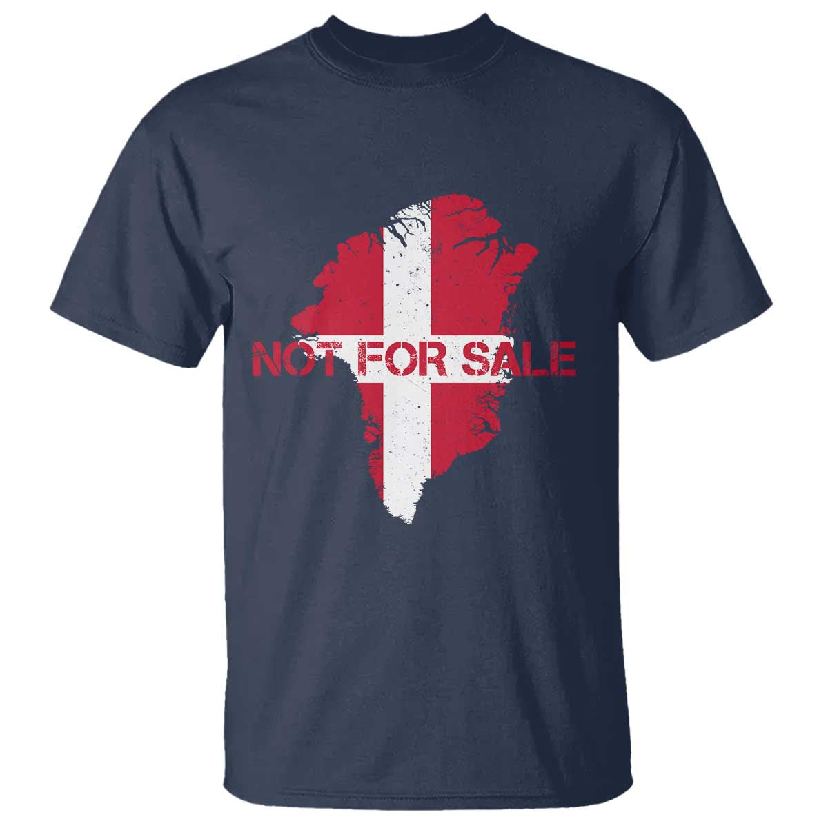 Denmark Stand With Greenland Not For Sale T Shirt Danish Flag Unity Support Protest TS02 Navy Print Your Wear