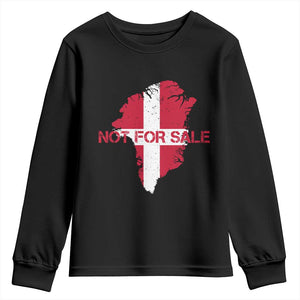 Denmark Stand With Greenland Not For Sale Youth Sweatshirt Danish Flag Unity Support Protest TS02 Black Print Your Wear